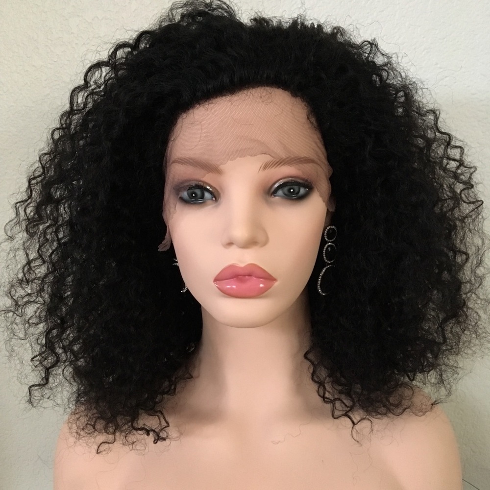 Kinky curly Afro wig black color